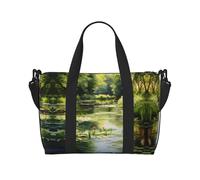 Water Lilies in the Pond - Bolsa de viaje cruzada para mujer, bolso casual con cremallera, adecuado para el trabajo, viajes, fitness, viajes, color negro, talla única