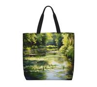 Water Lilies in the Pond - Bolsas de mano casuales para mujer, bolsas de hombro reutilizables, bolsas de compras multifunción de gran capacidad
