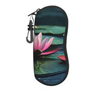 Water Lilies On The Lake Surface - Funda para gafas de neopreno suave con cremallera, duradera, portátil, para hombres y mujeres