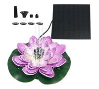 Water Lily Fuente Solar, Fuente Solar Jardin Exterior para Estanque De Peces, Estanque con Luces LED Y Poste De Soporte, Verano para Exteriores con Boquillas, 18x18cm, 1 Baño Pájaros, 8 Boquillas, un