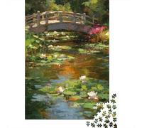Water Lily Pond Painting-12 Puzzle Imposible,desafío para Adultos Juego Educativo 1000 Piezas Obra De Arte De Juego De para Adultos Y Niños A Partir De 12 Años 38x26cm/1000pcs