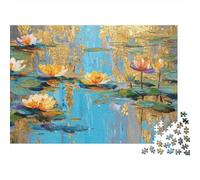 Water Lily Pond Painting-6 Rompecabezas Imposible,desafío para Adultos Juego Educativo 1000 Piezas Obra De Arte De Juego De para Adultos Y Niños A Partir De 12 Años 70x50cm/1000pcs