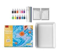 Water Marbling Paint Set - Craft Supplies for Marble Painting, Artist Creative Kit, Durable Non Tooxic Paints | Arts and Crafts Project for Girls, Boys, Tween Ages 6-9+, Creative Present Idea, Home