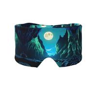 Water Moon Cave - Antifaz ajustable para dormir y orejeras, diadema unisex para dormir de lado (26.8 x 4.3 pulgadas), cubierta cómoda para viajes en interiores y exteriores, para yoga