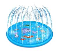 Water Pad Kids Outside, Cartoon Water Mat, Interactive Non Slip Sprinkler Mats, Fun Splash Play Design, Safe Durable Construction, Ideal for Lawn Patio Beach, 100cm