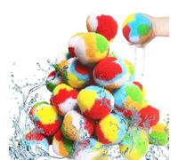 Water Play Balls, Girls Absorbing Balloon, 5cm/1.97 Inches Reusable Splash Toy, Soft Cotton Material, 60 Pieces Multicolor for Summer Party, Beach, Backyard, Garden, Pool, Camping