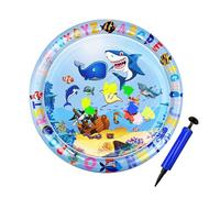Water Play Mat, Round Inflatable Pad, Floating Shapes PVC Material Gentle Texture Cat Approved Cool Comfort Interactive Base, Pet Bed for Summer 11.81x11.81x0.79 Inches