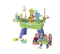 Water Play Table, Kids Sensory Play Set with Pump for Home Garden, Green Style 25-26