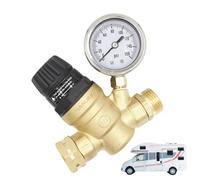 Water Pressure Regulator for Rv | Rv Water Pressure Regulator with Gauge | Adjustable Brass Reducer Valve, Long-Lasting Water Pressure Control for Travel Safe and Efficient Water Use for Campers