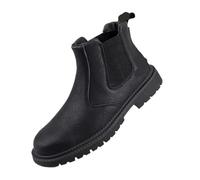 Water Proof Safety Work Shoes For Men Steel Head Leather Boots Male Footwear Indestructible Construction(Black,45)