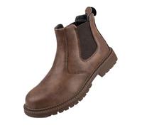 Water Proof Safety Work Shoes For Men Steel Head Leather Boots Male Footwear Indestructible Construction(Brown,40)