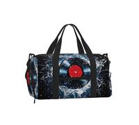 Water Record - Bolsa de deporte para hombres y mujeres, bolsa de lona de vinilo con compartimento para zapatos, resistente al agua, para deportes, baile, yoga, etc