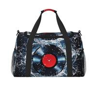 Water Record - Bolsa de viaje de vinilo para CDs, gimnasio, fin de semana, para hombres y mujeres, equipaje de mano ligero para entrenamiento y vacaciones