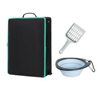 Water-Resistant Foldable with Lid and Handle Easy Carrier Toilet For Car Airplane Hotel Stays | Portable Litter Box, Traveling Box For Cats | Leak-Proof Water-Resistant Foldable Travel Litter