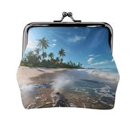 Water Rush to Tropical Beach - Monedero pequeño con cierre de beso para mujer, monedero para cambio de monedas, cartera para tarjetas de crédito