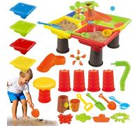 Water Sand Table, Sensory Activity Table, Interactive Toy Playset, Outdoor and Indoor, Backyard, Garden, Beach Use, Fun Game Center, Bright Colors, 17.72x17.72x13.78 Inches