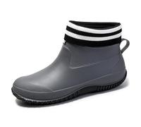 Water Shoes Wellies - Botas de lluvia antideslizantes para mujer, color sólido, a prueba de tubos, para viajes y senderismo, gris, 40 EU