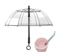 Water Shooter, Umbrella Squirt, Transparent Rain Shelter Toy, Long Handle Spray Feature, Outdoor Fun Game for Adults and Kids, 49.61x32.28 Inches, Clear, 1 Piece