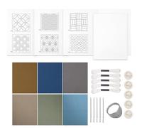 Water Soluble Embroidery Pattern - Sashikoo Template Practice kit, Complete Hand stiitch Craft Set for Beginners | Japanese Style Embroidery kit for Adults, Fabric Sewing Tools for Quilting
