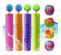 Water Squirter for Kids - Foam Beach Squirter | 4 Piece Water Eva Foam, Interactive Pool Party Toys, Summer Beach Outdoor Games, Waterer Shooters with Balls, Birthday for Boys Girls