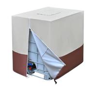 Water Tank Cover, Waterproof Tote Protector, 47.24x39.37x45.67inches, Heavy-Duty 275 Gallon Barrel Shield, UV-Resistant Design, Ideal for Lawn, Patio, Garden, Rainwater Harvesting, Snow Protection