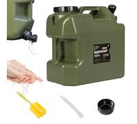 Water Tank with Spigot, 4.8-Gallon Portable Water Container, PE Outdoor Green Bucket, Drink Reservoir for Camping, Travel, Vehicle, Use, 7.87x9.61 Inches
