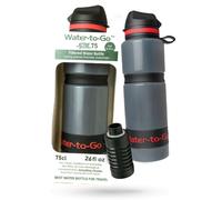 WATER TO GO Botella de agua con filtro para viajes internacionales - Bioplstico ecolgico Nuevos filtros con tapa a prueba de fugas Virus y bact