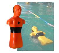 Water Training Dummy,Realistic Fire Training Model(100x49.5x24cm),Plastic Drowning Prevention Teaching Tools,3 Inlet and Outlet Holes(Orange)