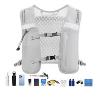 Water Vest, 4L Lightweight Running Hydration Vest, 14.17x11.81x1.18 Inches Adjustable Chest Straps, Reflective Water Bladder Bag for Outdoor Activities, Cycling, Trail, Race, Hiking