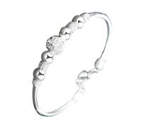 Water Watch - Pulsera de cuentas de transferencia para mujer, chapada en plata, pulsera de tres vidas y tres mundos, exquisita joyería para mujeres menores de 10 años, talla única, Cobre, No es una