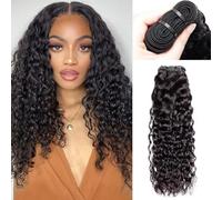 Water Wave Bundles Human Hair 1 Bundles 10Inch Water Wave Bundles 10A Brazilian 100% Unprocessed Virgin Human Hair Wet and Wavy Bundles Double Weft Natural Black
