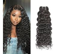 Water Wave Bundles Human Hair 1 Bundles 16Inch Water Wave Bundles 10A Brazilian 100% Unprocessed Virgin Human Hair Wet and Wavy Bundles Double Weft Natural Black
