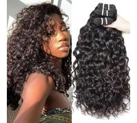Water Wave Human Hair Bundles 18 18 18 Inch 12A Curly Bundles Human Hair 100% Unprocessed Brazilian Virgin 3 Bundles Wet and Wavy Weave Extensions
