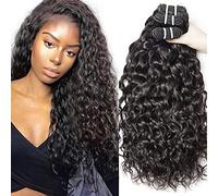 Water Wave Human Hair Bundles 22 24 26 Inch Brazilian Virgin Water Curly Bundles Human Hair 3 Bundles 100% Unprocessed Virgin Remy Wet and Wavy Bundles Natural Black Water Wave Human Hair Bundles