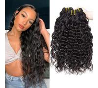 Water Wave Human Hair Bundles Paquetes de Tejido Rizado Cabello Humano 100% sin Procesar Cabello Humano Virgen Brasileño 3 Paquetes 14 14 14 Pulgadas