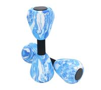 Water Weights for Pool Exercise - Aquatic Resistance Dumbbells, Blue Flower Pattern EVA Foam, 27cm Length + 9cm Handle Diameter, High-Density Buoyant Fibre Pair | for Aerobics & Swimming (Soft Grip)