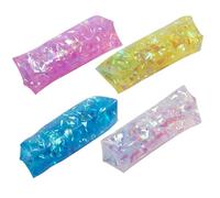 Water Wiggler para niños y Adultos, 4 Piezas para aliviar el estrés, Juguete de Serpiente de Agua de 4, 3 x 1, 6 Pulgadas con Cinta en el Interior, Juguetes para apretar de Goma Suave y Fresca, Color