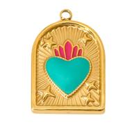 WATERBELINE Colgante geométrico, colgante geométrico de mano y corazón, collar de acero inoxidable, 11 estilos, portátil