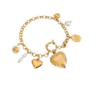 WATERBELINE Delicada pulsera con colgante de marco de corazón para mujer, joyería elegante adecuada para eventos de moda y bodas