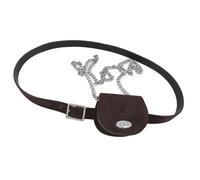WATERBELINE Elegante cinturón de cintura con acabado de gamuza con monederos y pantalones de cadena larga para uso diario esencial y atuendo de oficina para mujer