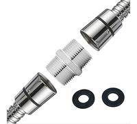 Waterberry Conector de manguera de ducha, conecta 2 duchas juntas, extiende la longitud de la manguera, estándar de 1,27 x 1,27 cm, universal, cromado