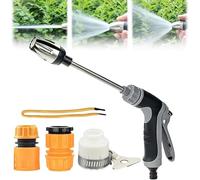 Waterblitz - Lavadora a presión, pistola de agua de alta presión Waterblitz, boquilla de manguera de agua Blitz, rotación de 360° para tres modos de pulverización (pistola de agua + conector)