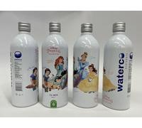 WaterCo Pack de 24 botellas de agua precargadas de fuente Disney Princess Aluminio 500 ml