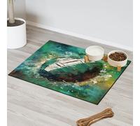 Watercolor America Tapete de alimentación de mascotas para gatos y perros, tapete de alimentación para mascotas, tapete absorbente y antideslizante que contiene derrames, protege el suelo, 43 x 76 cm