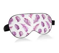 Watercolor Bird Feathers Sleep Mask Lightweight Soft Breathable Eye Mask with Adjustable Strap Blackout Eye Mask for Women Men for Travel Night Sleeping