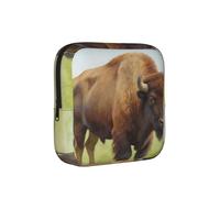 Watercolor Bison Prairie - Bolsa de almacenamiento a prueba de períodos, funda de viaje de higiene femenina para toallas sanitarias, bolsa mensural discreta para bolso de oficina