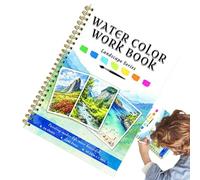 Watercolor Book, Artwork Workbook Painting Set, 26 cm Guided Creative Art Practice Book For Travel School Home Kids Adults Teens Beginners Boys Girls Women Marker Pen Drawing Use