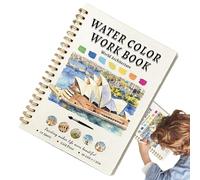 Watercolor Book, Artwork Workbook Painting Set, 26 cm Guided Creative Art Practice Book For Travel School Home Kids Adults Teens Beginners Boys Girls Women Marker Pen Drawing Use