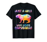 Watercolor Colorful Capybara Just a girl who loves Capybaras Camiseta