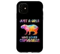 Watercolor Colorful Capybara Just a girl who loves Capybaras Carcasa para iPhone 11